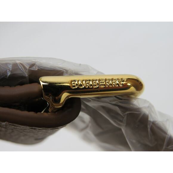 $1790 BURBERRY MD BANNER CAMEL TAN LEATHER CHECK LOGO SHOULDER MEDIUM TOTE BAG - Picture 12 of 13